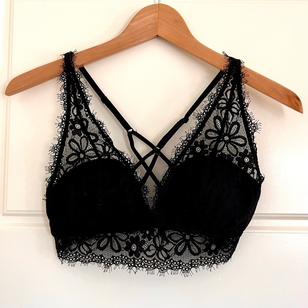 Aerie Black Lace Adjustable Bralette